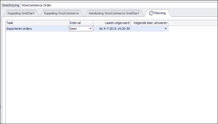 WooCommerce koppeling SnelStart planning