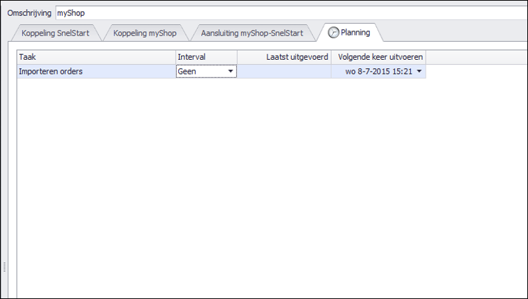 koppeling myshop snelstart planning